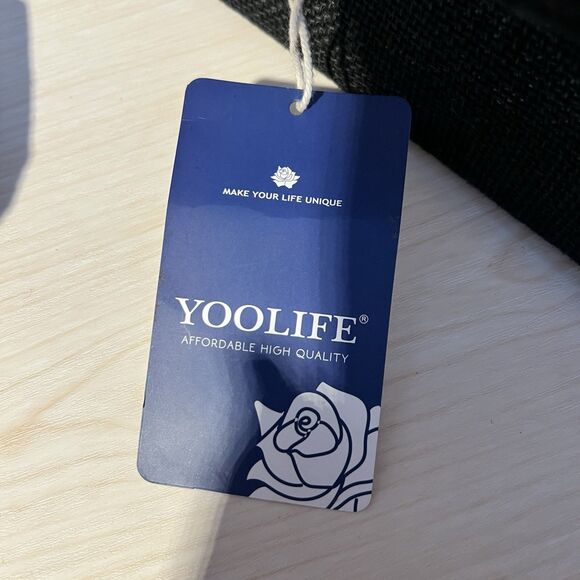 YOOLIFE Initialed “L" Embroidery Jute Tote Makeup Bag Monogram Vacation Resort - Picture 4 of 12